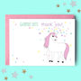 Unicorn Personalised Thank You Note Cards, thumbnail 1 of 2