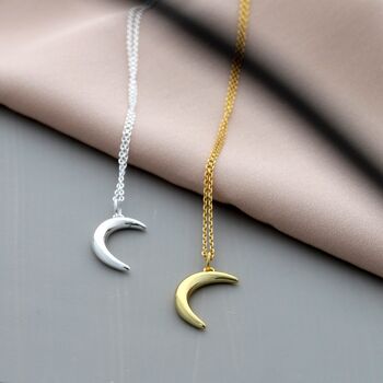 Skinny Moon Pendant Necklace, 2 of 4