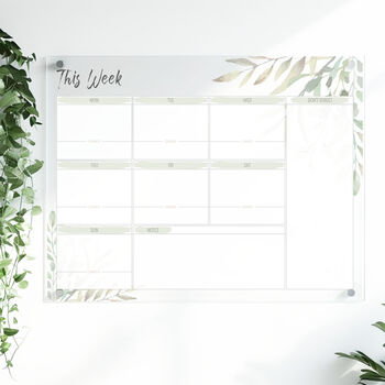 Eucalyptus Acrylic Weekly Planner Whiteboard, 3 of 8