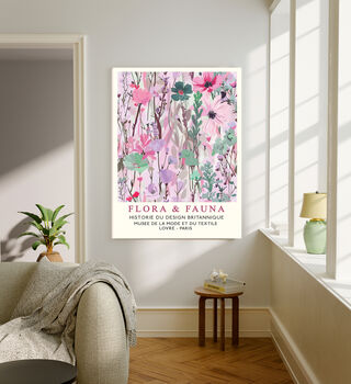 Flora And Fauna Pink Botanical Art Print, 2 of 3