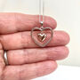 Sterling Silver Heart With Rose Gold Plated Necklace, thumbnail 1 of 8