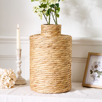 Lakelyn Woven Water Hyacinth Stem Vase, 2 of 7