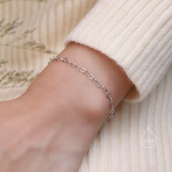 Heart Link Bracelet In Sterling Silver, 9 of 12