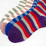 Personalised Christmas Stripy Welly Socks With Gold Foil Label, thumbnail 8 of 10