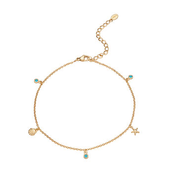 Seaside Anklet With Turquoise Drops, 4 of 5