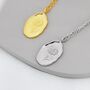 Chrysanthemum Flower Oval Necklace In Sterling Silver, thumbnail 3 of 10