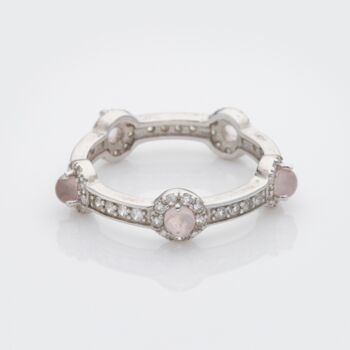 Rose Quartz Rose Gold Stacking Stone Ring, 2 of 3