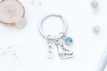 Ice Skating Personalised Keyring Ice Skate Gift, 4 of 7