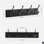 Wall Mounted Coat Rack With Four Metal Hooks, thumbnail 4 of 12