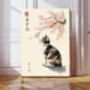 Japanese Cat Blossom Tree Art Print, thumbnail 1 of 4