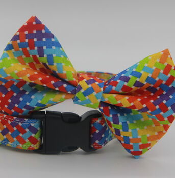 Geometric Rainbow Dog Bow Tie, 5 of 5
