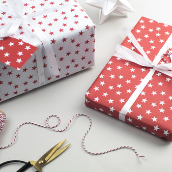 Red Star Christmas Wrapping Paper, 3 of 5