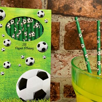 Football Paper Straws Box Of 38 100% Biodegradable, 4 of 7