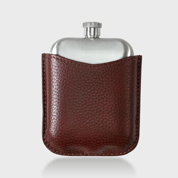 Steel Hip Flask With Premium Leather Sleeve, 6 of 8