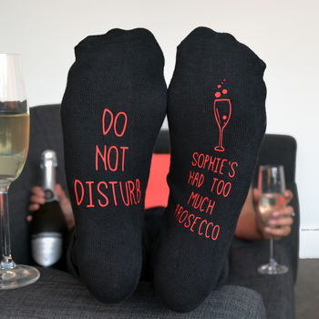 Do Not Disturb Too Much Prosecco Socks, 2 of 2