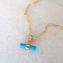 The T Bar Turquoise Necklace, Gold Plated, thumbnail 4 of 9
