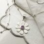 Sterling Silver Gemstone Daisy Necklaces, thumbnail 1 of 9