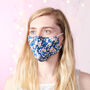 Floral Cotton Adults Face Mask With Filter, thumbnail 1 of 4