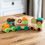 Personalised Woodland Animal Train Set Gift For Christening Baptism, thumbnail 1 of 4