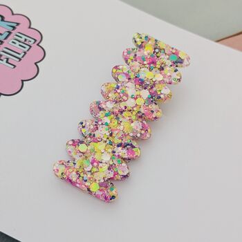 Multicoloured Glitter Resin Hair Clip / Festival Hair Clip / Summer Holiday Accessory, 2 of 4