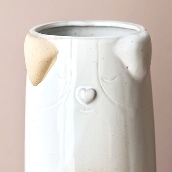 Textured Ceramic Dog Vase, 3 of 6