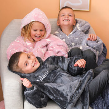 Personalised Pink Kids Oversized Hoodie Blanket, 11 of 12