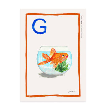 'G'' For Goldfish Alphabet Limited Edition Print, 3 of 4
