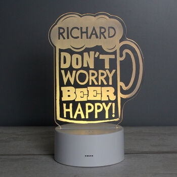 Personalised 'Beer Happy' LED Colour Changing Light, 5 of 12