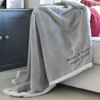 Personalised Maternity Mummy And Me Grey Blanket, 2 of 6