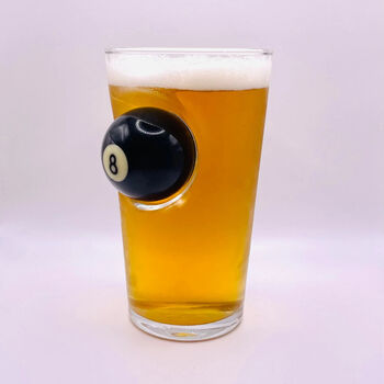 Personalised Pool Ball Beer Glass, 3 of 9