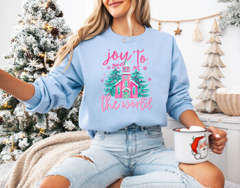 Joy To The World Colourful Christmas Jumper For Women, 7 of 7