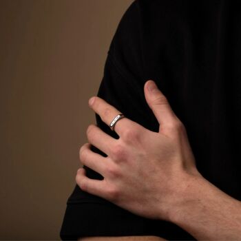 Customisable Silver Engraved Signet Ring For Men, 4 of 12