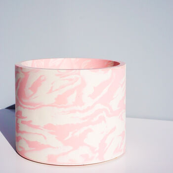 Handmade Pink And White Marble Plant Pot, 2 of 4