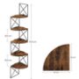 Five Tier Brown Wall Mounted Floating Corner Shelf, thumbnail 8 of 8