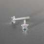 Sterling Silver Tiny Textured Star Stud Earrings, thumbnail 3 of 7