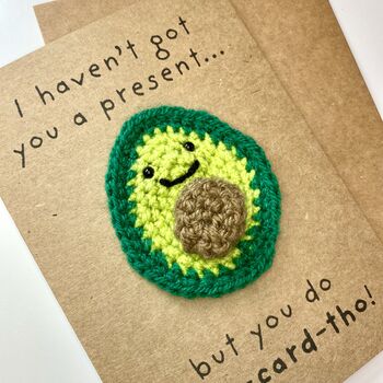 Avocado Funny Crochet Birthday Card Handmade, 9 of 10