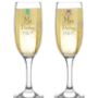 Personalised Wedding Mr And Mrs Flutes, thumbnail 2 of 3