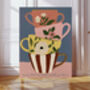 Tea Cup Stack Kitchen Art Print, thumbnail 1 of 5