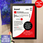 Personalised Season Print Birthday Gift For Arsenal Fans, thumbnail 2 of 6