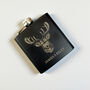 Personalised Stag Black Hip Flask, thumbnail 2 of 5