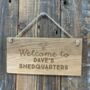 Personalised Wooden Shedquarters Sign, thumbnail 1 of 2