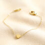 Gold Stainless Steel Tiny Round Heart Charm Bracelet, thumbnail 1 of 4
