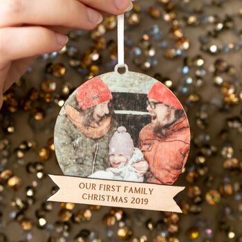 Personalised Family Photograph Christmas Bauble, 4 of 8