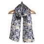 Large 'True Blue' Pure Silk Scarf, thumbnail 1 of 3