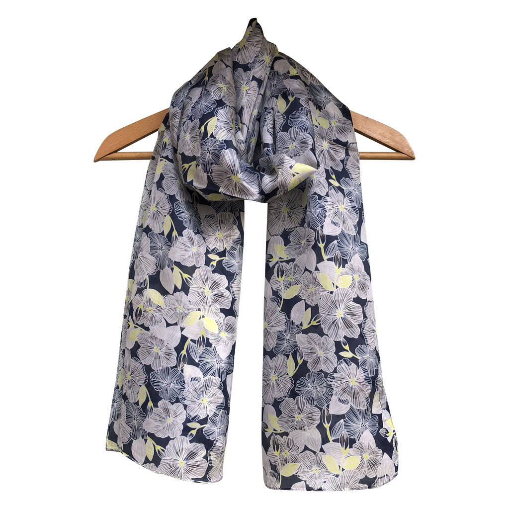 Large 'True Blue' Pure Silk Scarf, 1 of 3