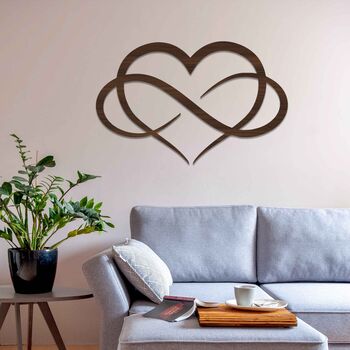 Infinity Heart Wooden Art Symbol Of Endless Love, 4 of 12