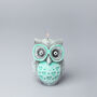 G Decor Handmade Hootique Owl Couple Candle Grey Owls With Wide Eyes, thumbnail 4 of 6