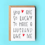 So Lucky Valentine Card From Boyfriend Or Husband, thumbnail 2 of 3