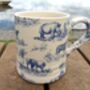 Tankard Mug In Blue Safari Design, thumbnail 6 of 9