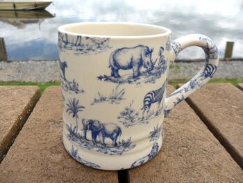 Tankard Mug In Blue Safari Design, 6 of 9